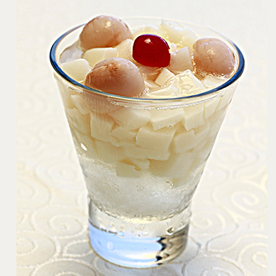 Almond Jelly w Lychee